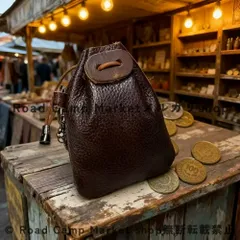 本革コインバッグ 巾着バッグ メンズ＆レディース 収納袋 巾着ポーチ コインポーチ コインケース レザーバッグ バレンタインデーギフト メンズマネークリップ コインウォレット ギフト プレゼント 通勤 通学 お洒落 オシャレ ユニセックス かっこいい