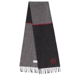 極美品 ロエベ LOEWE マフラー ストール フリンジ アナグラム ウール カ