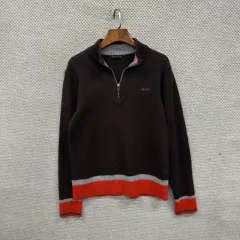 LOUIS CASTEL ルイカステル ゴルフ 刺繍 ロゴ ハーフジップ ウール ニット セーター 105 A02950