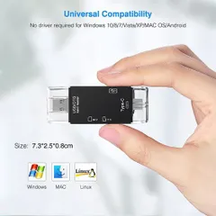 LEIZHAN【USB/Type-C/Micro3in1】メモリカードリーダーSD/microSD/USBマルチカードリーダー超高速データ転送OTGSD/MicroSDカード両対応多機能1台3役Type-C/Micro