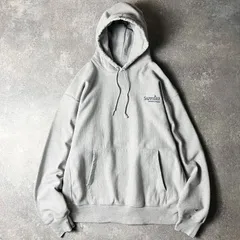 00s Champion 企業 ロゴ 刺繍 プレミアム リバースウィーブ スウェット フード パーカー / 00年代 オールド チャンピオン 企業物 霜降り グレー