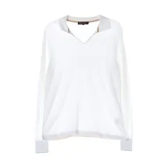 ロロ・ピアーナ オープンカラー Tシャツ ポロシャツ 白 L