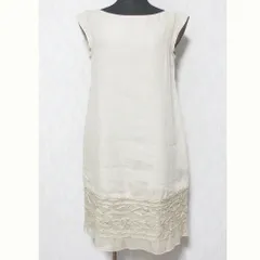 Foxey フォクシー　ノースリーブ　リネン　ワンピース FOXEY - 良品 FOXEY フォクシー リネンブーケ ノースリーブ ワンピース