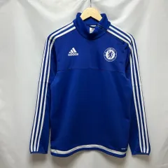 正規品/100 adidas アディダス チェルシー 15-16 トレーナー ブルー ハーフジップ ドリルトップ
