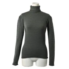 EMPORIO ARMANI ボーダー切替 ストレッチ ニット カットソー