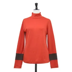 Paul Smith ポールスミス カットソー レッド サイズ:M | 25秋冬 コントラストカラー ハイネック カットソー | 長袖 バイカラー ウール | トップス Tシャツ | 日本製【レディース】【中古】