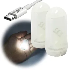 新品 DOKEEP 超ミニ LEDライト 2個セット超軽量 11g USB-C充電式 EDC ミニランタン LED 高輝度 ミニ 懐中電灯 ポケットライト 防水 ミニ投光器 点灯3~50時間 (ホワイト・ルミナス)