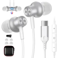 新品 タイプc イヤホン 有線 マイク付き 磁気設計 カナル型 タイプシー USB Type-Cイヤフォン HiFi音質 クリア通話 音量調節 対応OPPO Reno7A 対応iPhone 16 plus pro max 対応Xiaomi 13T Pro Re