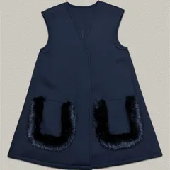 trefle+1 エコファーボンディングジレ　トレフルプラスワン 秋冬ジレ お出かけコーデ 体型カバー