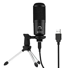 【中古】「未使用品」コンデンサーマイク USBマイク PC用マイク 録音マイク 単一指向性 三脚マイクスタンド付属 音量調節 ゲーム実況 Skype 在宅勤務 YOUTUBE 生放送