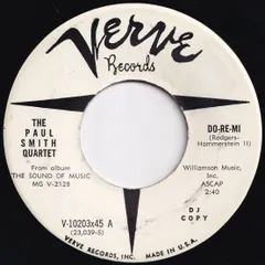 Paul Smith Quartet Do-Re-Mi / My Favorite Things Verve US V-10203x45 213383 JAZZ ジャズ レコード 7インチ 45