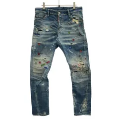 DSQUARED2 ディースクエアード 18SS Sexy Twist Jean プリントダメージデニムパンツ S74LB0317 S30342 インディゴ 46