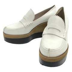 JIL SANDER NAVY ジル サンダーネイビー ウェッジソールレザーローファー  ホワイト 37のサムネイル