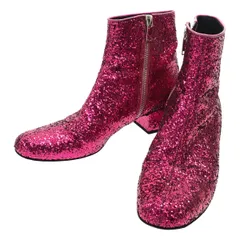 SAINT LAURENT PARIS サンローラン パリ サイドジップ グリッターラメショートブーツ 366680 ピンク 36のサムネイル