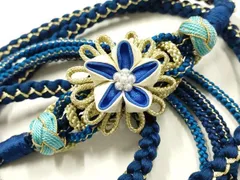 平和屋着物●和装小物　振袖用帯締め　装飾　つまみ細工　あわじ玉　パール　金糸　逸品　AABE4911ay