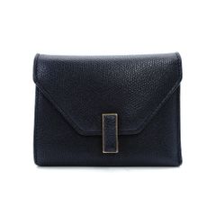 ヴァレクストラ Valextra イジィデ コンパクト ウォレット レザー ブラック 折り財布 メンズ 財布 7-12-166