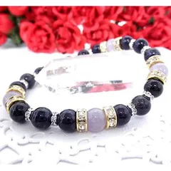ラベンダーアメジスト＆アメジストブレスレット【8mm／内径14～18cm選択可能】｜癒し・恋愛運・金運のお守り｜紫水晶 Lavender Amethyst Amethyst 天然石 パワーストーン