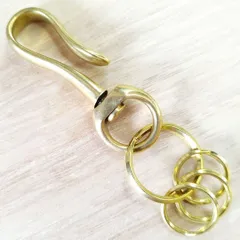 R26 回転フック 角二重リング 真鍮製キーホルダー｜ブラスの重厚感とアンティーク仕上げで魅せる大人の開運アクセサリー・風水縁起物