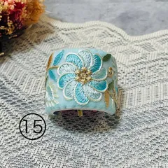 ポニーフック　インド刺繍リボン　ハンドメイド