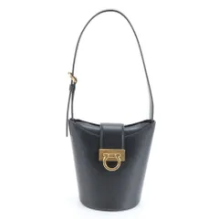 極美品 サルヴァトーレフェラガモ ガンチーニ トリフォリオ バケット レザー ショルダーバッグ 肩掛け トート レディース RUE DE23-2【中古】