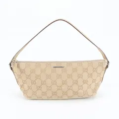 極美品 グッチ GG キャンバス 07198 レザー ショルダーバッグ 肩掛け ワンショルダー アクセサリーポーチ レディース EEE DE6-7【中古】