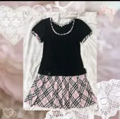 バーバリー ピンクミックスチェック プリーツ ONE PIECE