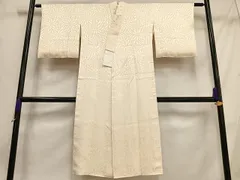 平和屋着物■長襦袢　袷　花尽くし地紋　半衿刺繍　正絹　逸品　AABE0498oa