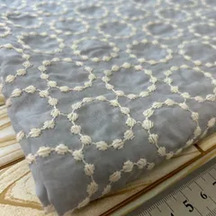 縦100cm×横95cm 刺繍生地 サックスブルー NO,412