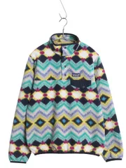 【お得なクーポン配布中!】 パタゴニア 総柄 ライトウェイト シンチラ スナップT レディース S / 古着 16年製 フリース プルオーバー ジャケット ブルゾン ネイティブ