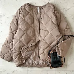 【土日限定価格！】美品//URBAN RESEARCH アーバンリサーチ コクーンキルティングダウン acuta ベージュ系 ノーカラー アウター レディース