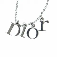 クリスチャンディオール Christian Dior ネックレス アクセサリー ペンダント ロゴ チャーム 刻印 シルバー色 ■GY11 /MQ ■OH