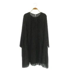 スナイデル SNIDEL サテンプリーツドットワンピ ワンピース 膝丈 長袖 ONE ブラック /MY ■OS