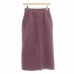 シップス SHIPS フェイクスエード スカート ロング タイト エコレザー ひざ丈 38 M 紫 パープル /☆G