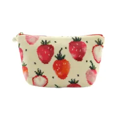 フェイラー FEILER ラブラリーバイフェイラー LOVERARY BY FEILER ストロベリードット コスメポーチ 総柄 アイボリー 赤 レッド /MI ■OS