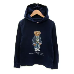 ポロ ラルフローレン POLO RALPH LAUREN パーカー カットソー 長袖 ポロベア プリント 150 紺 ネイビー /SY24 ■GY53 男の子