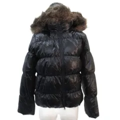 ギャップ GAP ダウンジャケット ミドル丈 S 黒 ブラック ファー /SM17 ■GY58