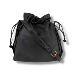 ロエベ　LOEWE フラメンコ　アナグラムロゴ　巾着型　ショルダーバッグ　ナッパレザー　ブラック　黒