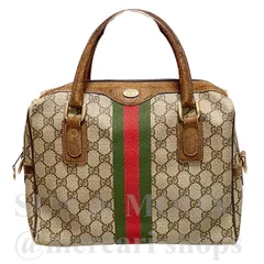 GUCCI オールドグッチ GG シェリーライン ミニボストンバッグ ハンドバッグ ビンテージ OJ12-2