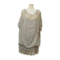 オズモーシス OSMOSIS loaf ロフ ワンピース ひざ丈 ドット シルク ライトグレー サイズ ONE レディース F-M9482