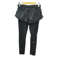 アディダス バイ ステラマッカートニー adidas by Stella McCartney 美品 ショートパンツ付きタイツ レギンス トレーニングパンツ ストレッチ ロゴ プリント M 黒 ブラック EA2211 0915  ■YHS4