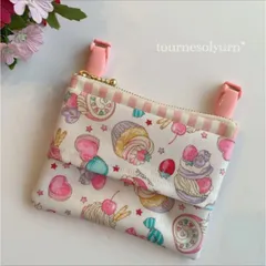 ぶんちょ様専用☆フタなし移動ポケット*スイーツ × ピンクストライプ女の子
