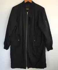 GU ロングMA-1ブルゾン レディース L ブラック 3032202512130024