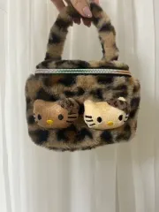 ハローキティ ヒョウ柄 ファー ミニ トートバッグ