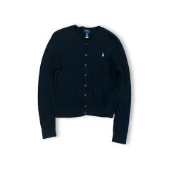 ポロラルフローレン ブラック ケーブル カーディガン