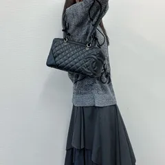 【中古】CHANEL シャネル ココマーク カンボンライン ボーリングバッグ ショルダーバッグ ブラック レザー 8番台 ヴィンテージ レディース【中古美品】HIBUOCHI VINTAGE