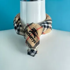 226 バーバリーズ ハンカチ　ノバチェック 刺繍ロゴ ヴィンテージ ベージュ