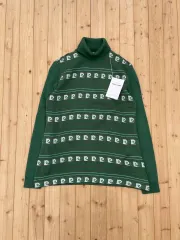 ピエール カルダン グリーン ハイネック パータン ニット J01806