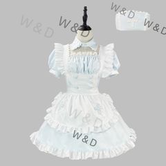 【送料無料】水色 エンジェル 医療系 メイドワンピース 清楚 おしゃれ コスプレ イベント パーティー ギフト 清らかな天使の癒しを纏う、おしゃれな医療系メイドワンピース