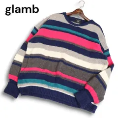 glamb グラム 【creed border knit】 秋冬 ビッグシルエット★ クリード ボーダー ニット セーター Sz.2 メンズのサムネイル