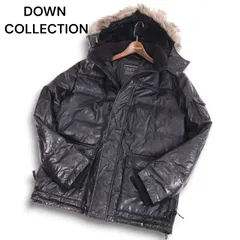 Y2K 00s★ UNIQLO オールド ユニクロ 秋冬 ファー★ 光沢 ダウン ジャケット Sz.L　メンズ 黒